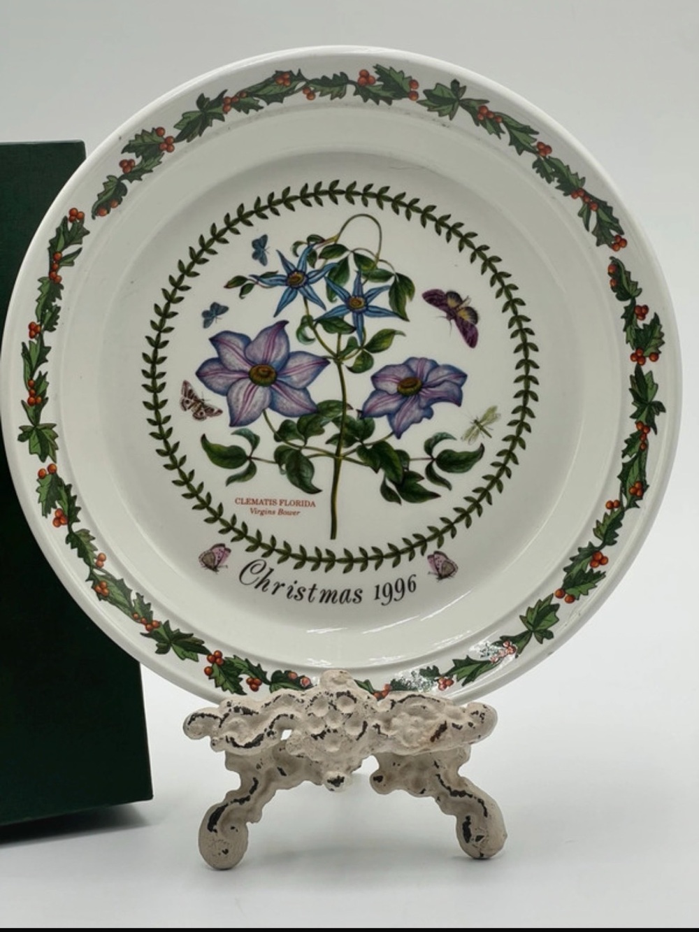Portmeirion Botanic Garden Annual Christmas 1996 Plate Clematis